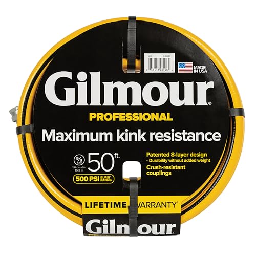 Gilmour 5/8' x 50' Heavy Duty Flexogen Water Hose, Flexible...