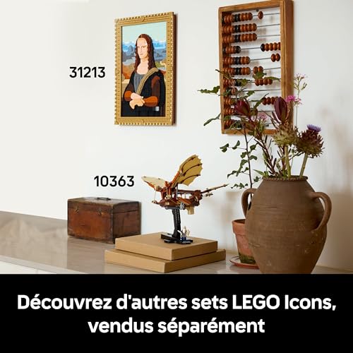 LEGO Icons La Machine Volante de Léonard de Vinci - Kit de Bricolage pour Adulte - Ornithoptère avec Ailes et présentoir - Set de Construction pour décoration intérieure - Idée Cadeau 10363
