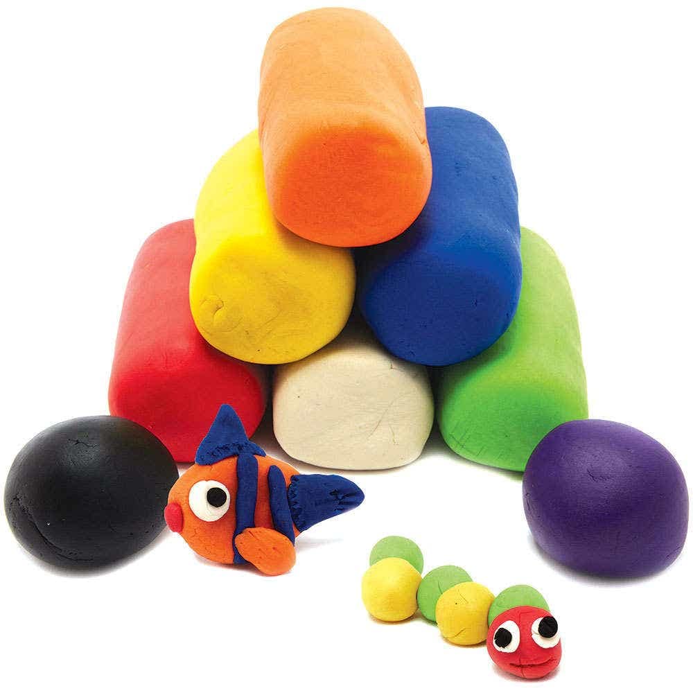 Baker Ross FC865 Soft Modelling Dough - Pack of 8 Colours, Clay Modelling for Kids and Arts and Crafts for Kids