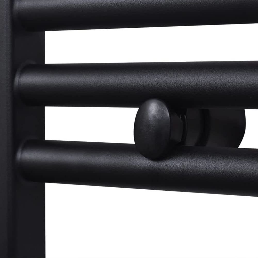 Kibath Toallero Radiador Secatoallas 120 cm x 50 cm circuito calefacción acabado negro mate fabricado en acero - No eléctrico