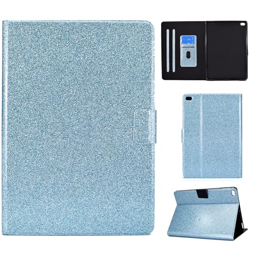 DayQiQiPu Cover per Huawei MediaPad T1 (T1-A21L/A22L/A23L/A21W) 9,6 Pollici Leggera Custodia Motivo Glitterato Custodie con Supporto Caso Ribaltabile Portafoglio e Auto Sleep/Wake, Blu
