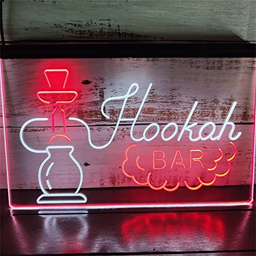 LED-Leuchtreklame Für Shisha-Bar, Benutzerdefinierter Zweifarbiger Neonlichtstecker Mit Stromversorgung, Zum Aufhängen…