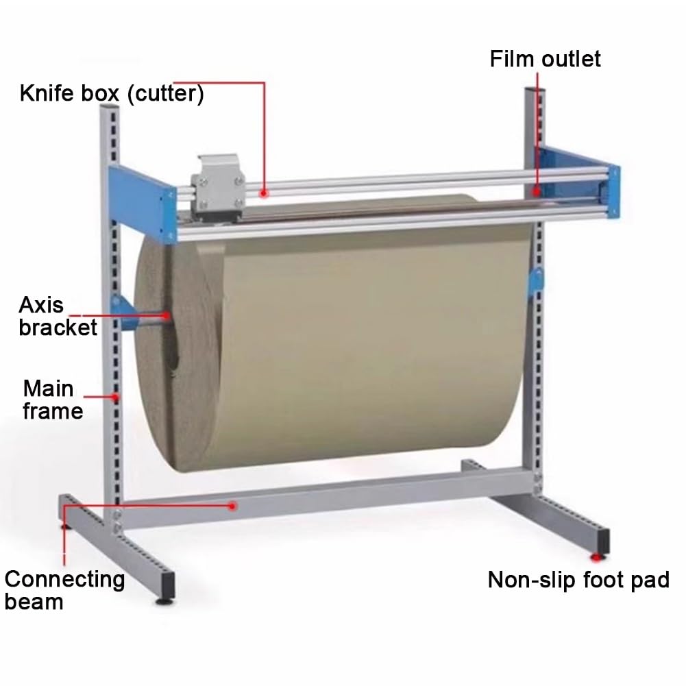 Distributeur de papier bulle double couche avec emballage vertical et support pliable pour une expédition et un transport sécurisés