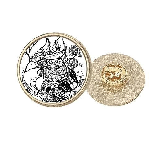 Broche ronde métal doré montagnes et rivières pour sublimer vos vestes
