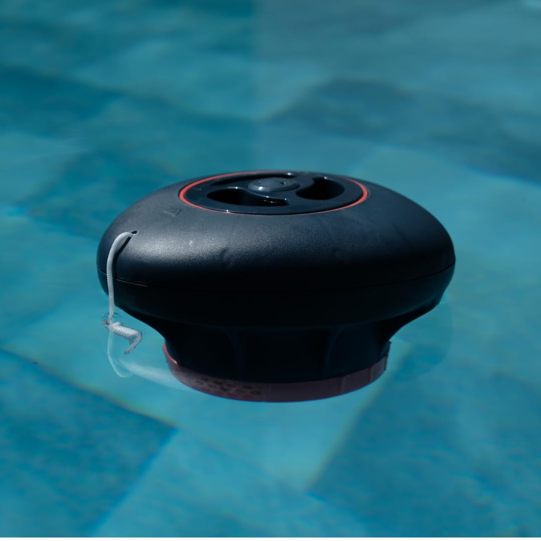 poolomio Doseur Flottant pour tablettes de Chlore 200 g - Doseur de Chlore avec indicateur de Charge intégré et Ouverture de Dosage réglable - Flotteur de Chlore pour désinfection Automatique de