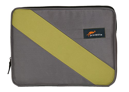 Image of Protecta Knighted Laptop Sleeve for MacBook Air /MacBook Pro Retina & Other 13 Inch Slim Profile Laptops (Grey & Green) - Elementary Series