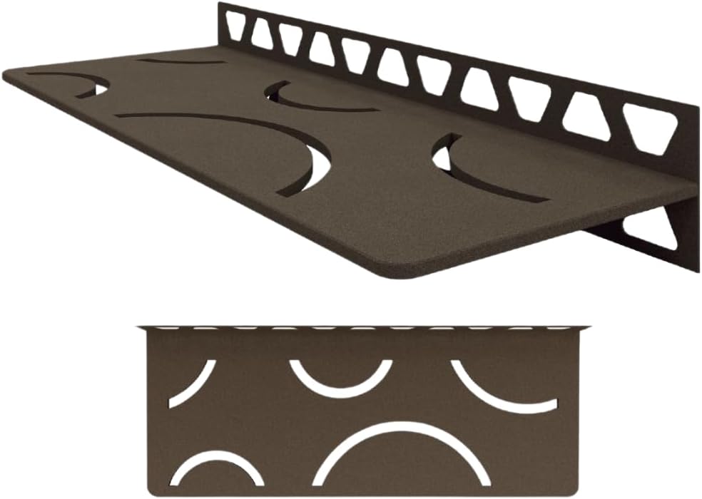 Schluter Rectangular Shelf for Tiled Walls - 4mm Thick, Curve Design, Aluminum Material, Bronze Finish - SWS1D6TSOB