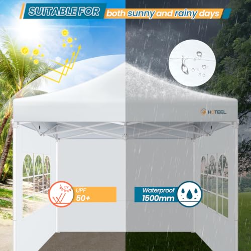 Image of Hoteel 10x10 Pop Up Canopy Tent, Heavy Duty with Durable Frame, 4 Sidewalls
