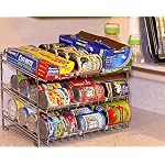SimpleHouseware Stackable Can Rack Organizer + Plastic Freezer Storage Organizer - Image 2