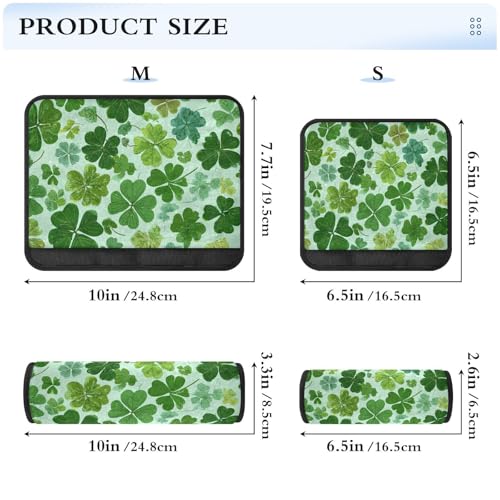 Image of 2 PC Green St Patrick Clover Seatbelt Covers Seat Belt Cover Pad for Adults Boys Girls Car Seat Strap Covers Pads Cushion Universal Shoulder Strap Pad Protector for Backpack Camera Bag 10x7.7Inch