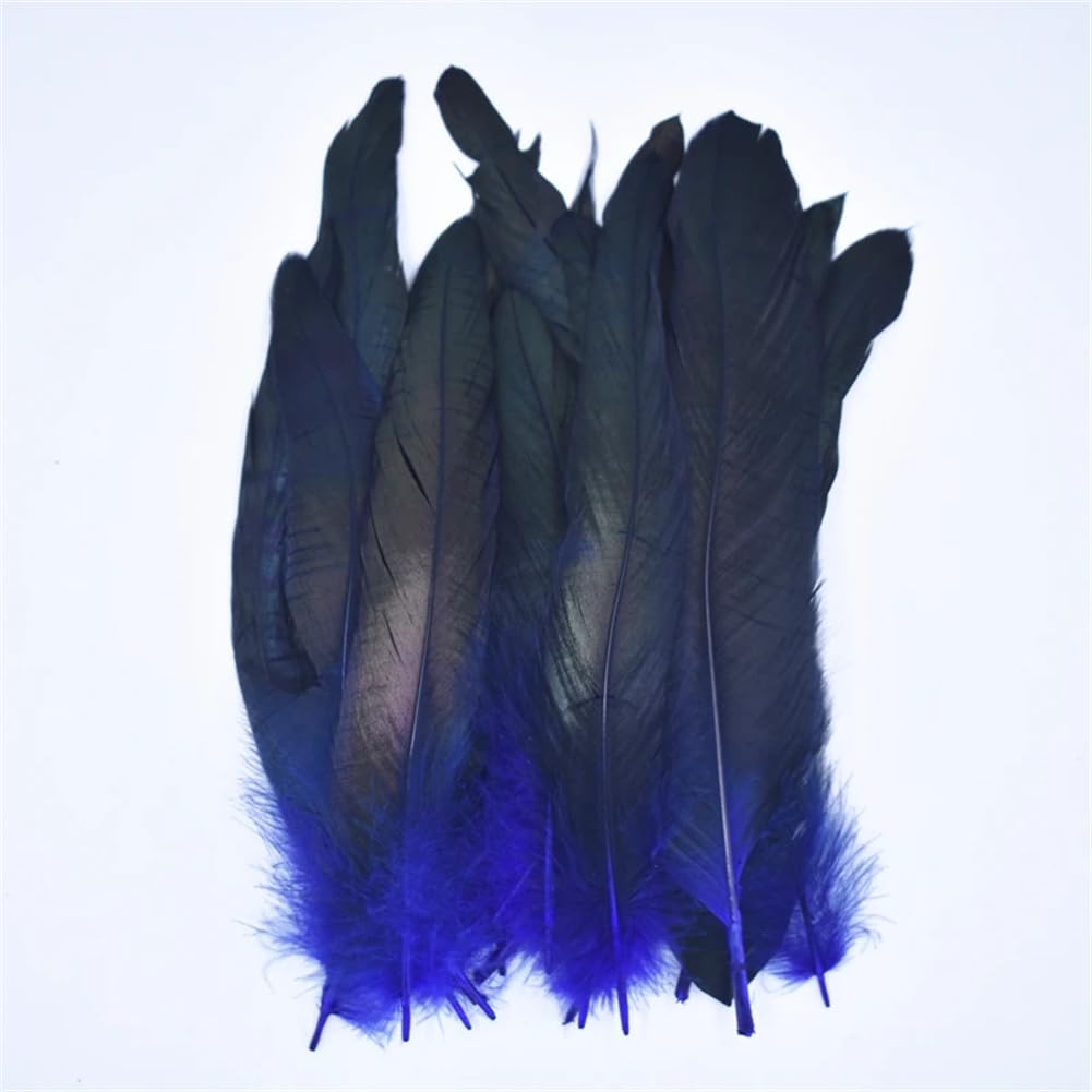 Natural Pheasant Feathers, Natural Pheasant Rooster Feathers, Craft, 50 Pcs Multicolor Fly Tying & Crafts(Royal Blue)
