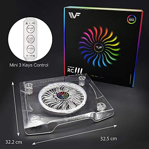 image for WFPOWER WF Upgrade USB Dream Color Cooling Fan Stand, LED Rainbow Colo