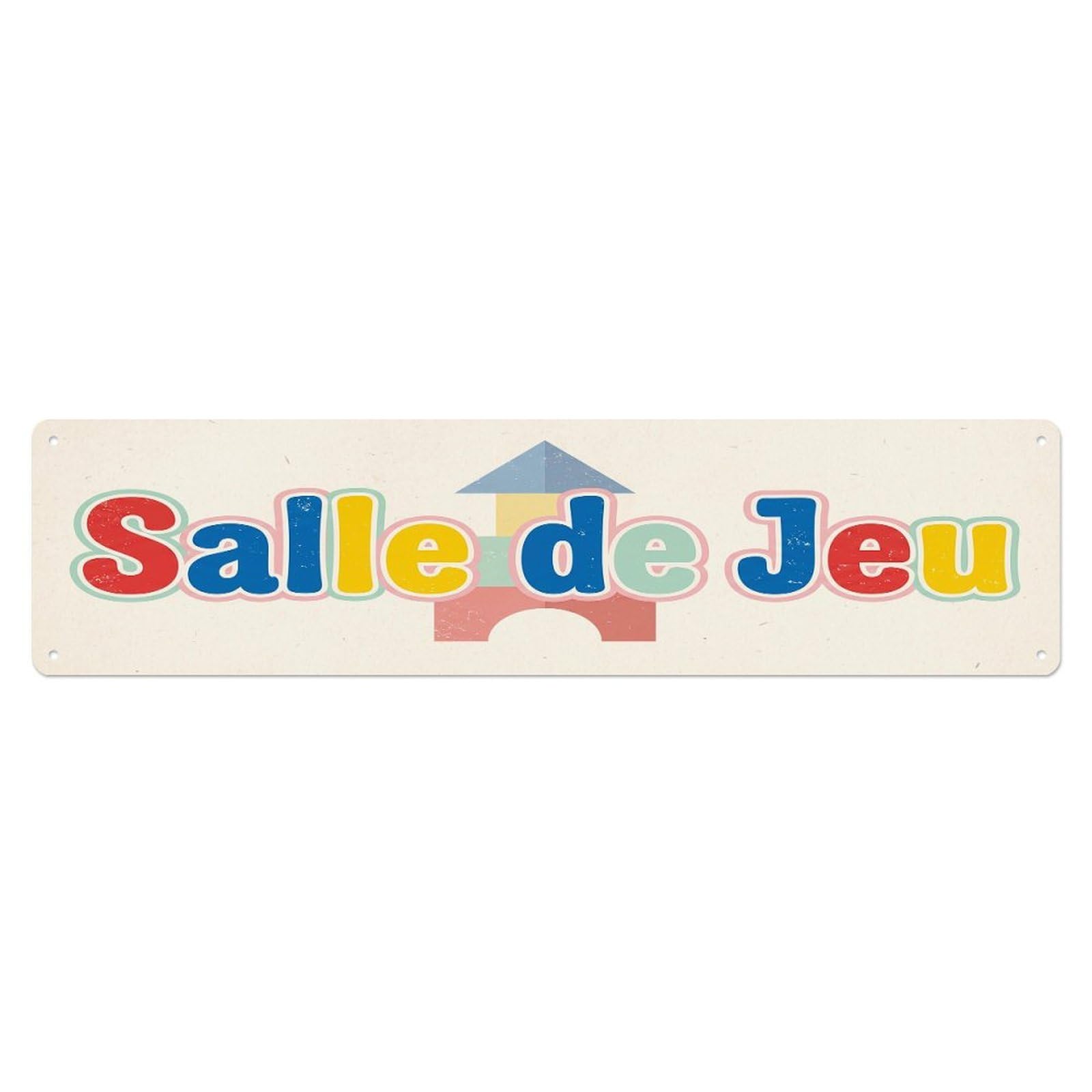 Vintage Salle De Jeu Text Toy Metal Tin Sign