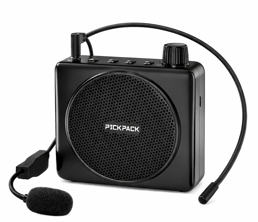 Image of Primate Voice Amplifier for Teachers with Wired Headset Mic, 10W Portable Speaker, Bluetooth 5.3, 12H Battery Backup, Lightweight Mic for Classroom Teaching, Tour Guides, Yoga Trainers & Presentations