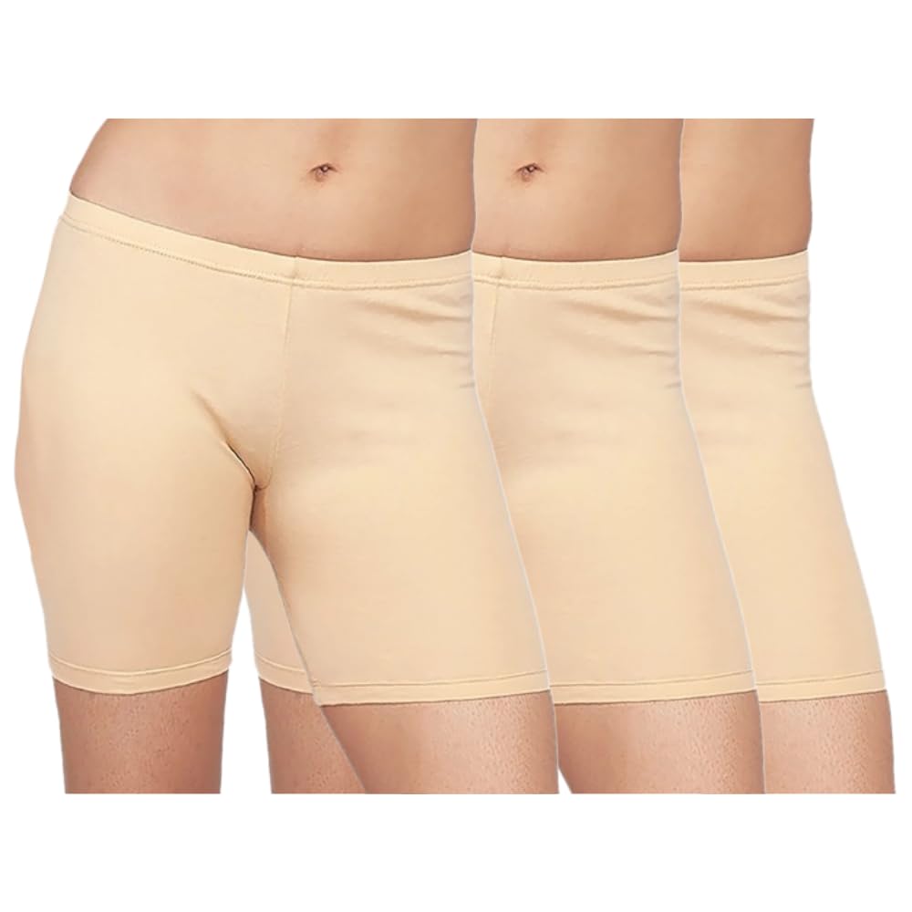 chill pookie Women's Anti Chafing Boy Shorts for Women Cotton Blend Inner Shorts Under Dress Mid Thigh Stretchable Cycling Shorts Soft Comfortable Shorts Pack -3-picture-28