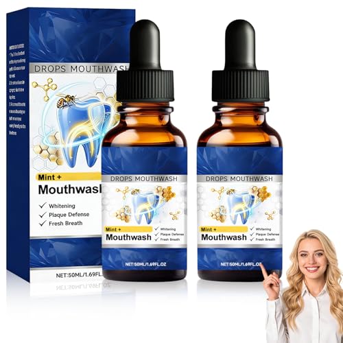 2PCS Beetakt Oral Repair Solution Mint Flavored Oral Mouthwash Professional Gum Restore Drops Teeth Restoration Effectively Improves Oral Hygiene and Freshens Breath