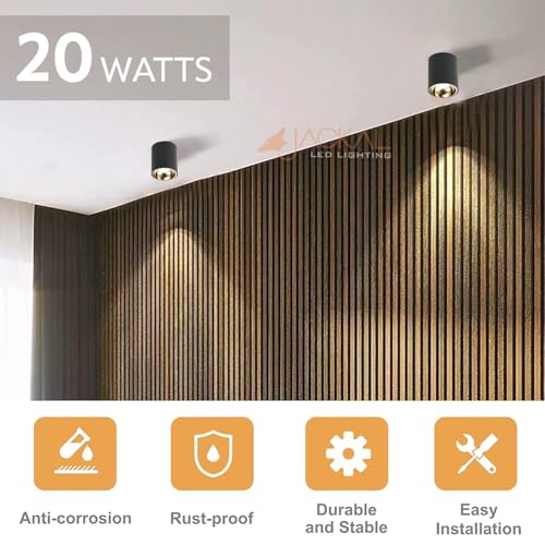 Image of JACKAL 20W LED Warm White Round Surface Ceiling Light | Cylindrical COB Downlight with Aluminium Body | Indoor Spot Light in Rose Gold Finish