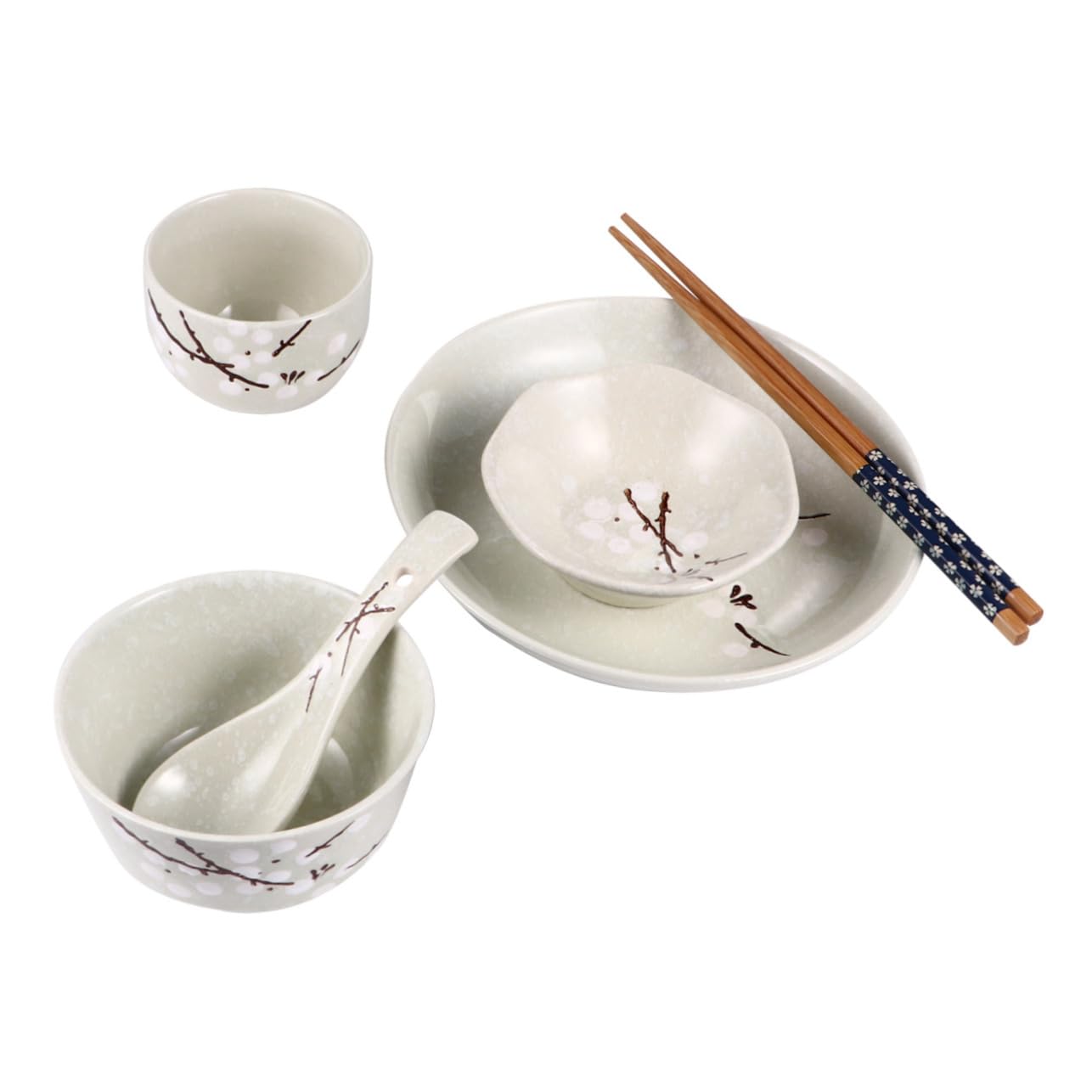 Vaisselle japonaise céramique SECFOU, service de table élégant 6 pièces haut de gamme