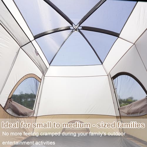 Image of Vidalido Tents，6-8 Person Camping Tent with Extended Vestibule，2 Room Weather Resistant Family Tents，Easy Install Waterproof Outdoor Tent for Backpacking and Camping Hiking