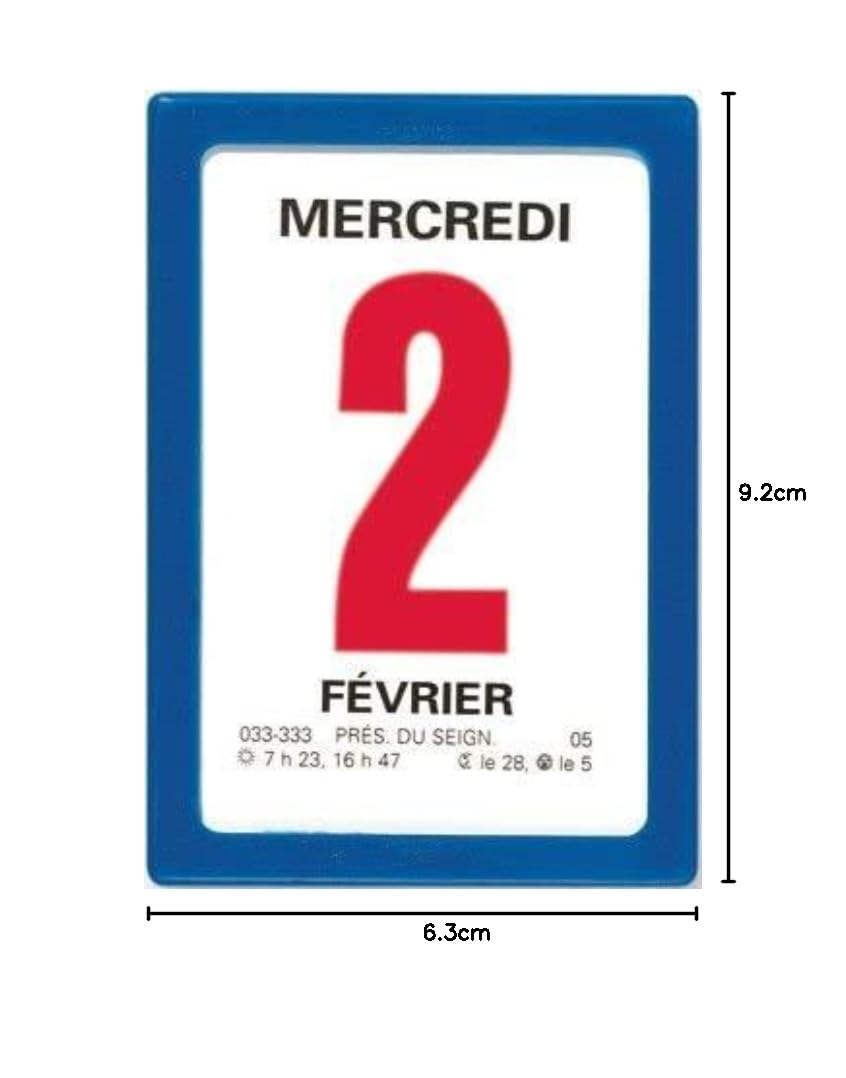 OBERTHUR Bloc Calendrier à Effeuiller Ephémérides Neutre 2026 9.2 x 6.3 cm Bleu