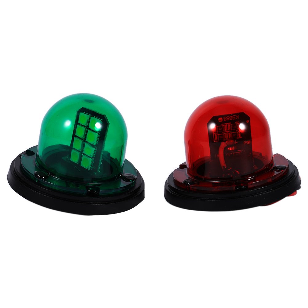 Akozon Navigationsleuchte Edelstahl 12 V LED Marine Boot Yacht Red Green Bow Navigation Light