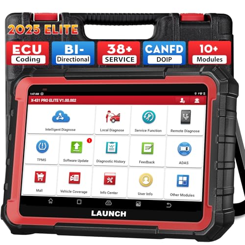 LAUNCH X431 PRO Elite OBD2 Scanner, 2025 All-in-One New Bidirectional Scan Tool with CANFD DOIP, ECU Coding,38+ Resets, Full System,FCA Autoauth,V.A.G Guide, 2 Years Free Update