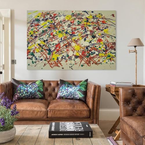Jackson Pollock Convergence impression toile deco murale tableau abstrait chambre 40x60 - 3