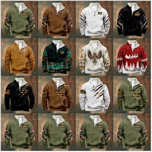 MARSVOVO Mens Quarter Zip Fleece Sweatshirt Zip Up Coat for Men Long Sleeve Zipper Fall Winter Vintage Y2k Hoodies4