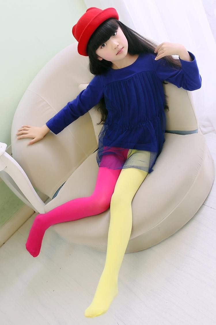 Pack of 3 Toddler Girls Dancing Tights Double Color in One Footed Velvet Leggings Stockings Pantyhose For 2-8 Years