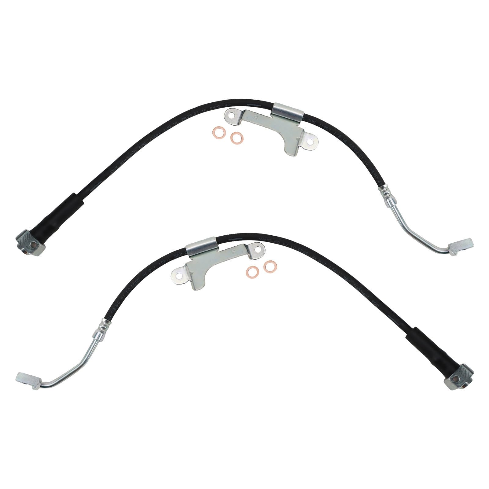 TRQ Front Driver &amp; Passenger Side Brake Hose Set