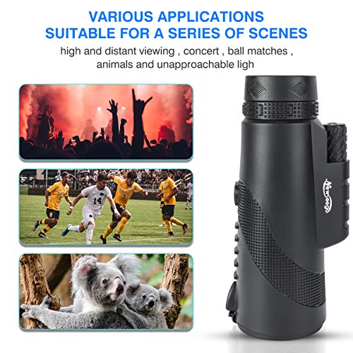 Newseego 50x60 High Definition Monokular Teleskop,Super Zoom Monokular Spyglass mit Smartphone Halter Stativ FMC… – Bild 6