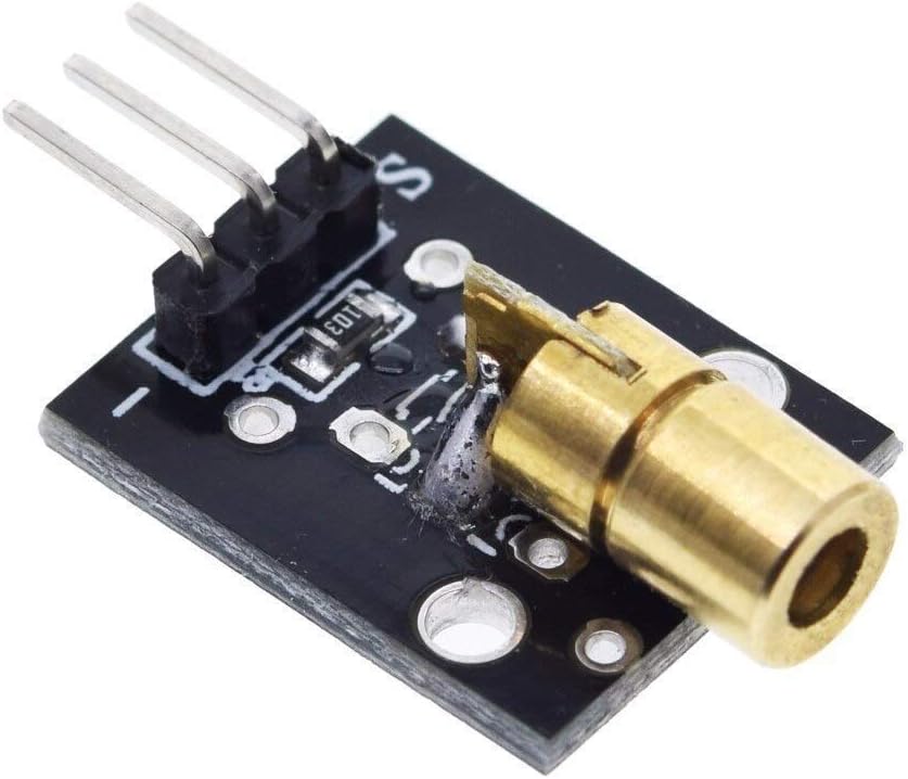 Autro Botix KY-008 5V 3pin 650nm Transmitter Dot Diode Copper Head Red Laser Module | Laser Diode Module | Laser Transmitter Module compatible with arduino