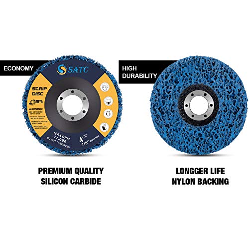 S SATC Stripping Discs 4-1/2" x 7/8" Rust Remover Wheel Remove Paint 5PCS Bule Strip Discs Oxidation Poly Strip Wheel Disc Abrasive Angle Grinding Wheel by S SATC - Image 3