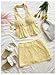 MakeMeChic Women's 2 Piece Y2k Outfits Backless Halter Crop Tops and Bodycon Skirt Set Yellow Small