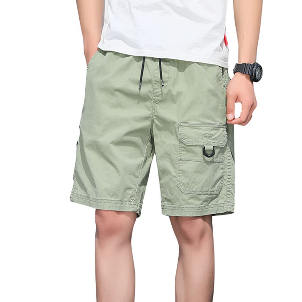 Homme Casual Lâche Pantalon Court Short Cargo Militaire Coupe Ample Camouflage Rétro Jambe Droite Pantalon Ample Extensible Bermuda de Travail Multi-Poches
