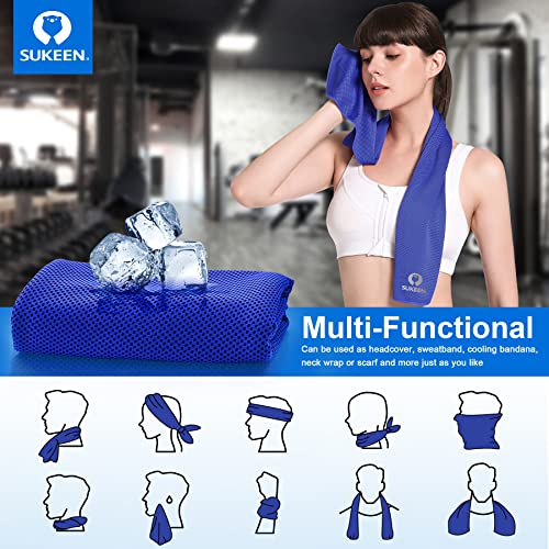 Image of Sukeen 4 Pack Cooling Towels (40 inchx12 inch), Cooling Neck Wraps, Ice Towel, Soft Breathable Chilly Towel,Microfiber Towel for Yoga,Sport,Running,Gym,Workout,Camping,Fitness,Workout & More Activities
