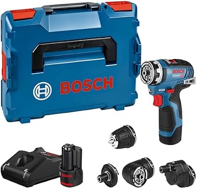 Bosch Professional 12V System atornillador a batería GSR 12V-35 FC - FlexiClick System (incl. 2 baterías 3.0Ah, cargador rápido GAL 12V-40, 4 adaptadores, L-BOXX)
