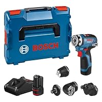 Bosch PRO 12V System Akku Bohrschrauber GSR 12V-35 FC - FlexiClick System (inkl. 2x 3.0Ah Akku, Schnellladegerät GAL 12V-40, 4x Aufsätze, L-BOXX) – Ansicht 1
