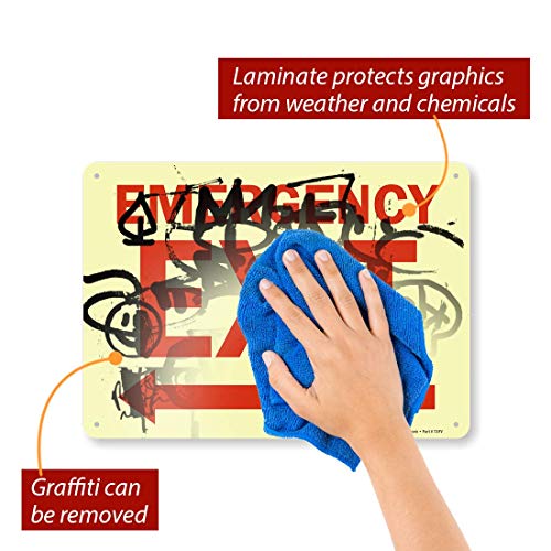 Adesivo Per Uscita Di Sicurezza Frecce SX - Vsafety 14024bj-s - 450x150 Mm - Norme EN ISO 7010