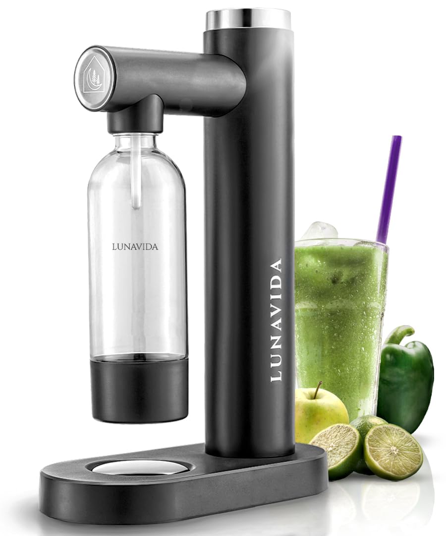 LunaVida Macchina per la soda, Apparecchio per acqua frizzante, Colore Nero