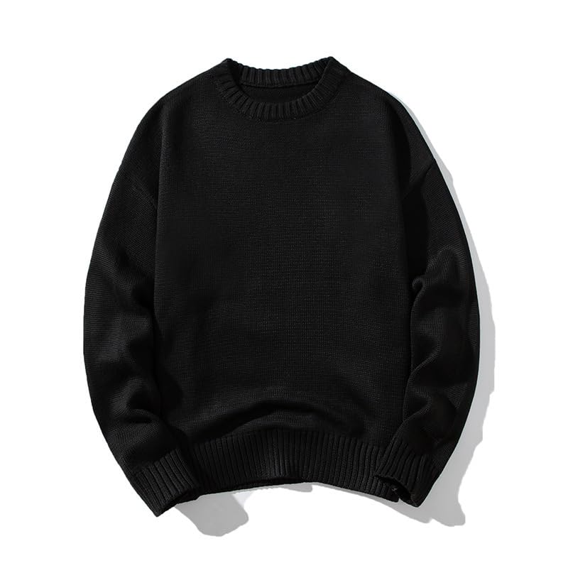 Men's Loose Shoulder Round Neck Knitted Sweaters for Spring and Autumn2