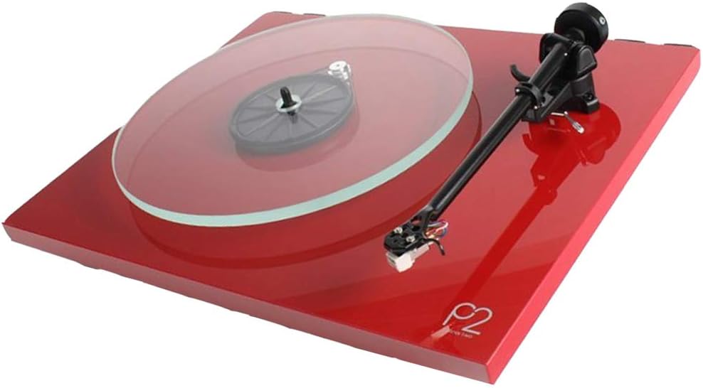 Rega Planar 2 Turntable with RB220 Tonearm Glass Platter and Carbon Cartridge (Gloss Red)