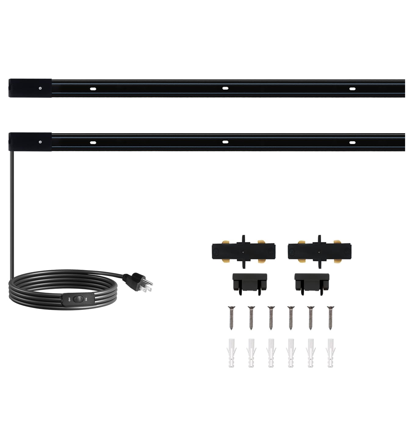 Black H Type Track Lighting Rail Kit, 6.56FT(3.28*2)Track Lighting System