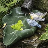 Elenon Frog Decorative Gutter Downspout Extension Statue, Lotus Leaf Gutter Guardian Rain Downspout Splash Block Outdoor, Garden Rain Downspout Extender for 3" Γ 4" Downspouts Decor