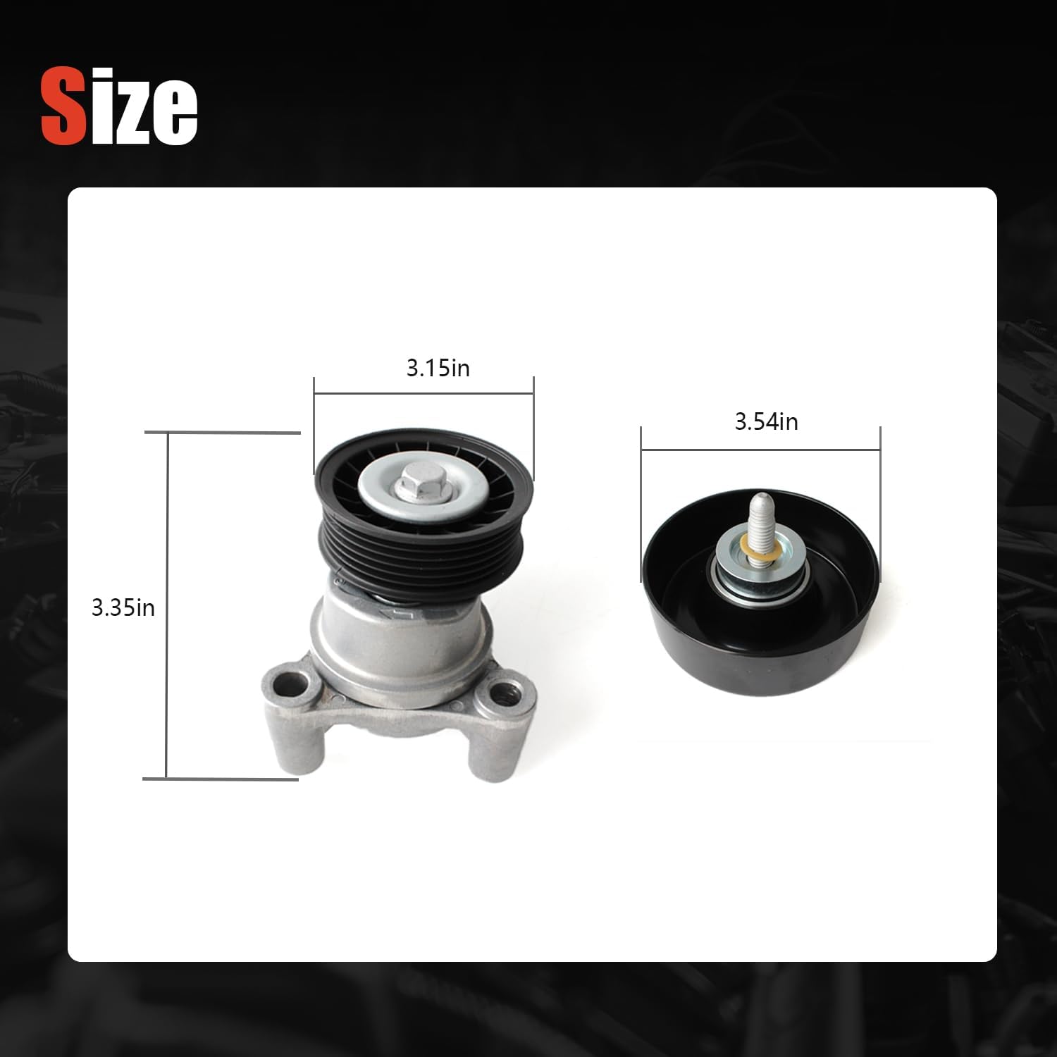 AUCERAMIC 90K-39083A Serpentine Drive Belt Tensioner Pulley Assembly Fit 2009-2014 Chevrolet Express Silverado Suburban Tahoe GMC Savana Sierra Yukon Cadillac Escalade Hummer H2 H3 12609719 12554027