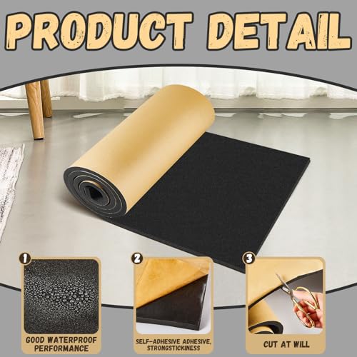 Image of Pangda 1 Piece 78 x 16 x 1 /4 Inch Extra Large Marine Foam Roll Closed Cell Rubber with Adhesive Insulation Sheets Lightweight Single Sided Tape Water Weather Resistant for Craft