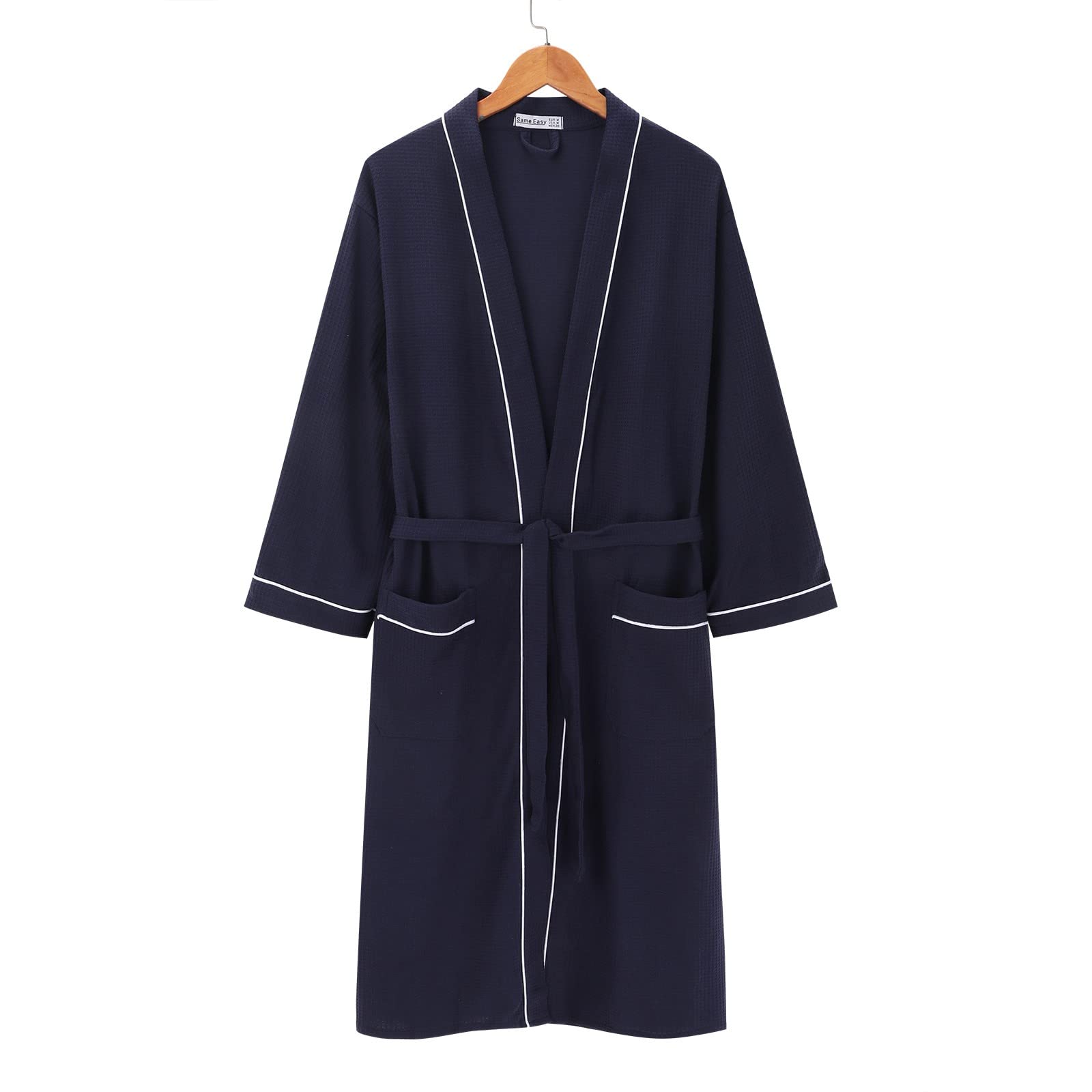 Generisch Accappatoio kimono da donna, lungo, in maglia, leggero e morbido, biancheria da notte