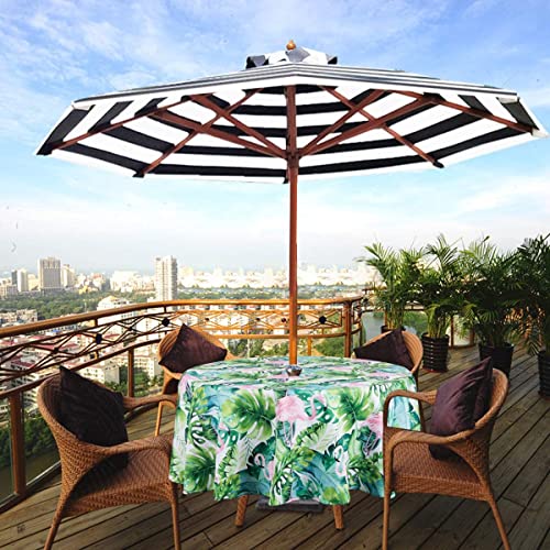 Image of EHouseHome Outdoor Indoor 70inch Round Tablecloth with Umbrella Hole and Zipper, Waterproof Zippered Patio Table Cloths, Spring /Summer Table Covers for Backyard Circular Table /BBQs /Picnic