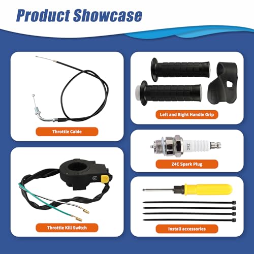 Image of Throttle Cable Assembly Twist Throttle Handle Grip with 7 /8 inch 22mm Handlebar for 2 Stroke Engine 49cc 50cc 80cc 100cc Gas Motor Motorized Bicycle Bike Parts