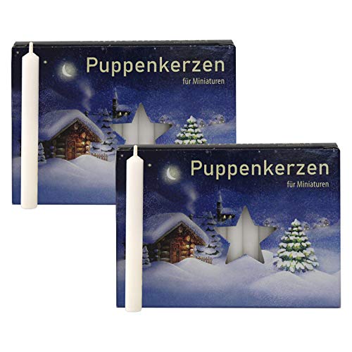 OLShop AG 2er Pack Puppenkerzen weiß ca. 7 x 65 mm (2 x 40 Stück),...